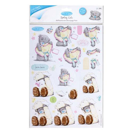 A4 Spring Chic Me to You Bear Pearlescent Decoupage Pack £1.00